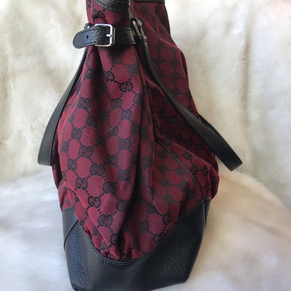 GUCCI CANVAS LARGE FULL MOON TOTE RED/BLACK - Picture 7 of 8
